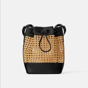 Zara Woven Bucket Bag